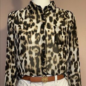 Guess Leopard Print Button-Down Shirt